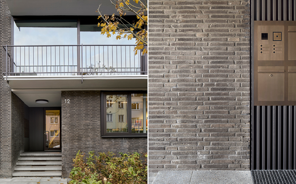 Haus Bruno Lambart in Düsseldorf / Eingangsbereich fotografiert von Architekturfotograf Annika Feuss aus Köln