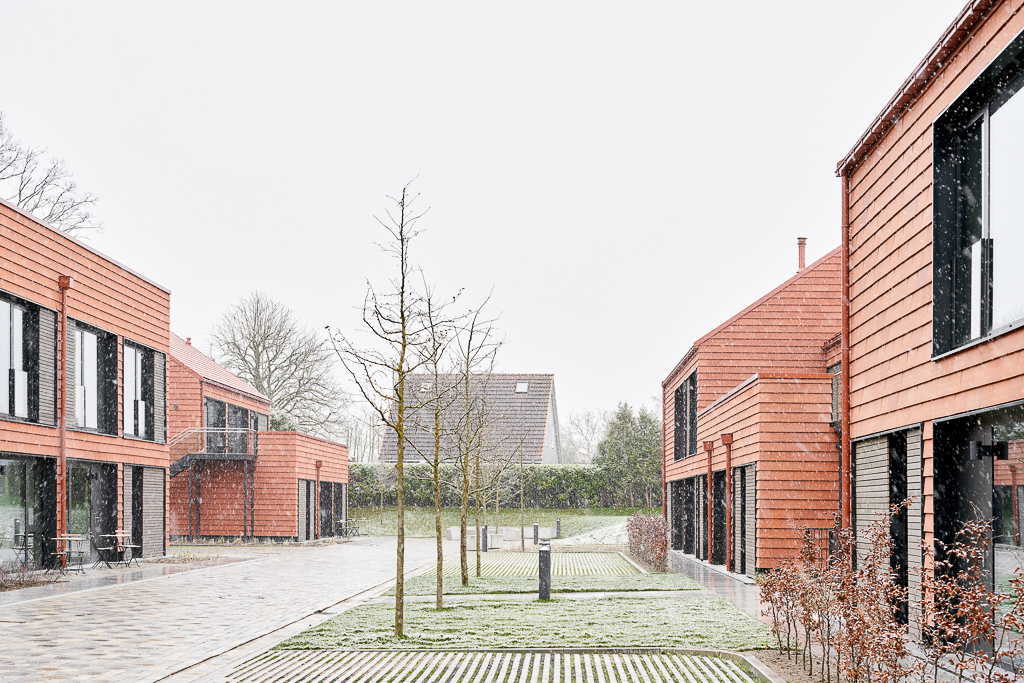 Architekturfotograf Ostsee, Außenaufnahmen bei Schnee, Ziegelfassade, Köln, Düsseldorf