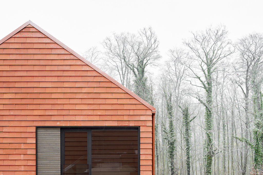 Architekturfotograf Ostsee, Außenaufnahmen bei Schnee, Ziegelfassade, Köln, Düsseldorf